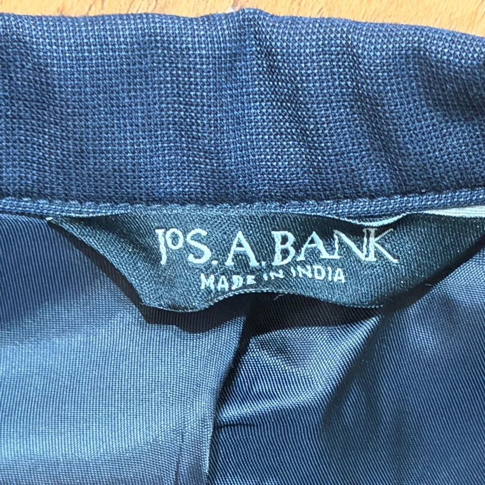 Jos.A.Bank Men Sz 42L Indigo Navy Two Button 100%‎ Wool Lined Blazer
